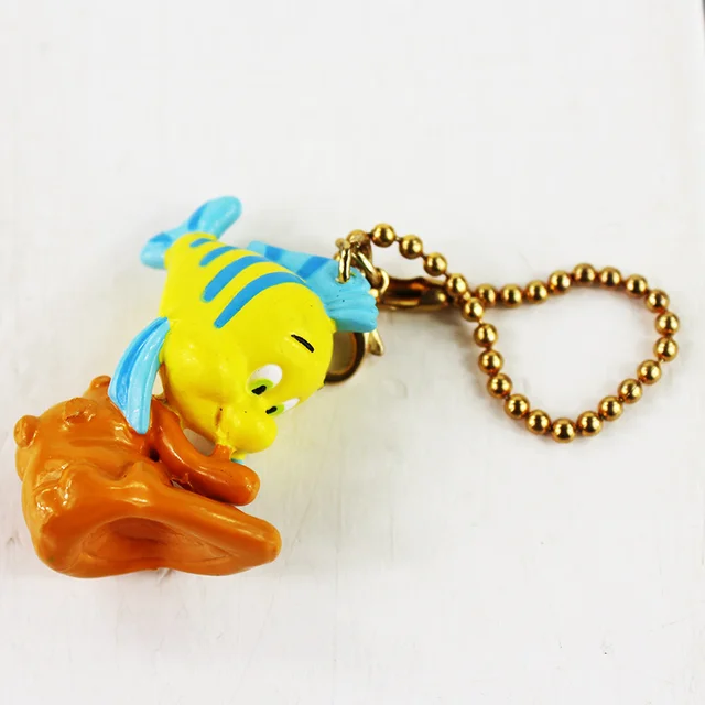 3cm The Little Mermaid Figure Toy Sebastian Flounder Fish Keychain