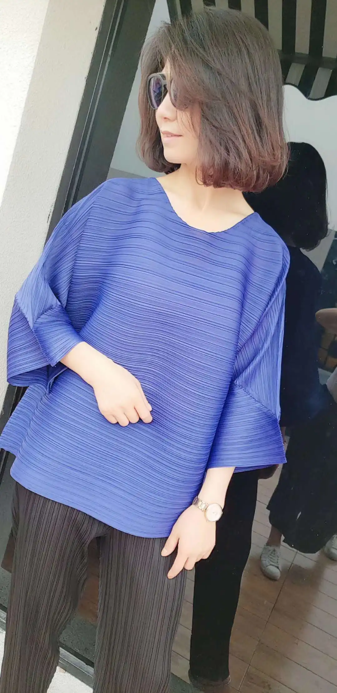 109A68 Summer Miyake Folds Women's Tops European