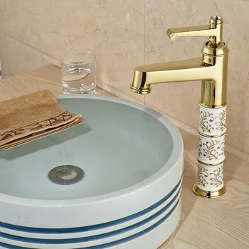 

Luxury Design Gold Brass Basin Sink Mixer Tap Faucets Single Handle Mixer Tap