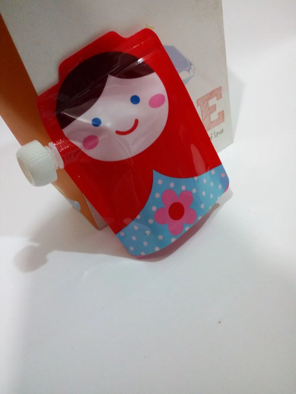 200ml red reusable food pouches plastic bags with zipper baby food