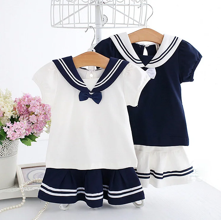 5195 Navy School Style Toddler Kids Baby Girls Clothing Sets 0 3Y