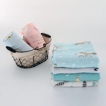 

Baby Swaddle Baby Bath towel swaddle blanket 120*120cm cotton Breathable Printing Swaddling Blankets BMT005