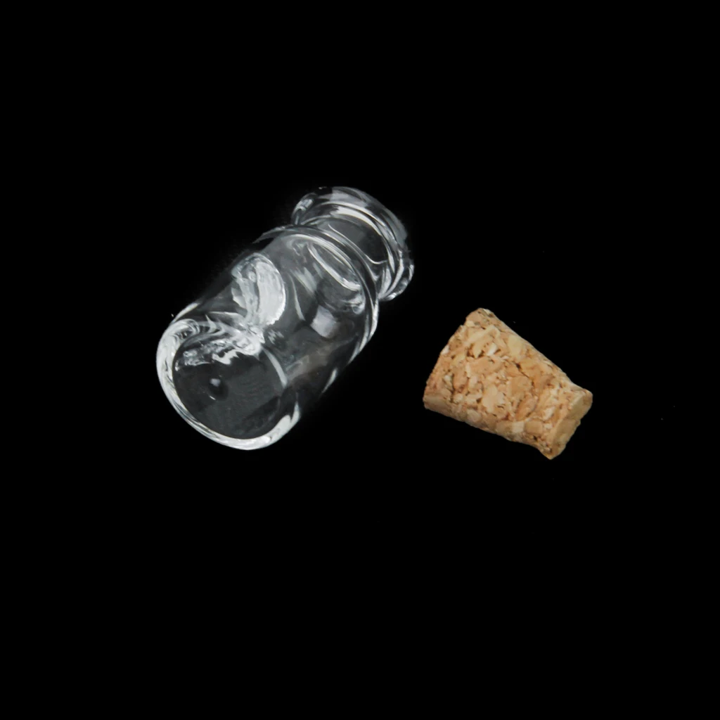 Phenovo 10pcs Mini Unique Shape Glass Bottles Message Treasure Charm Pendant Kit Makes Bottle Pendants Fashion Jewelry 