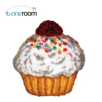 

ZD626 Cake Hook Rug Kit DIY Unfinished Crocheting Yarn Mat Latch Hook Rug Kit Floor