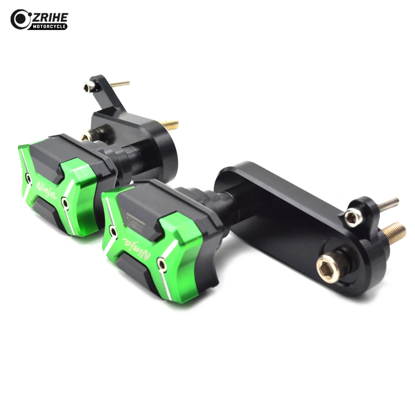 (NINJA) logo Motorcycle Frame Crash Pads Engine Case Sliders Protector for Kawasaki NINJA250 Z250 NINJA 300 Z300 2006 2007 -16