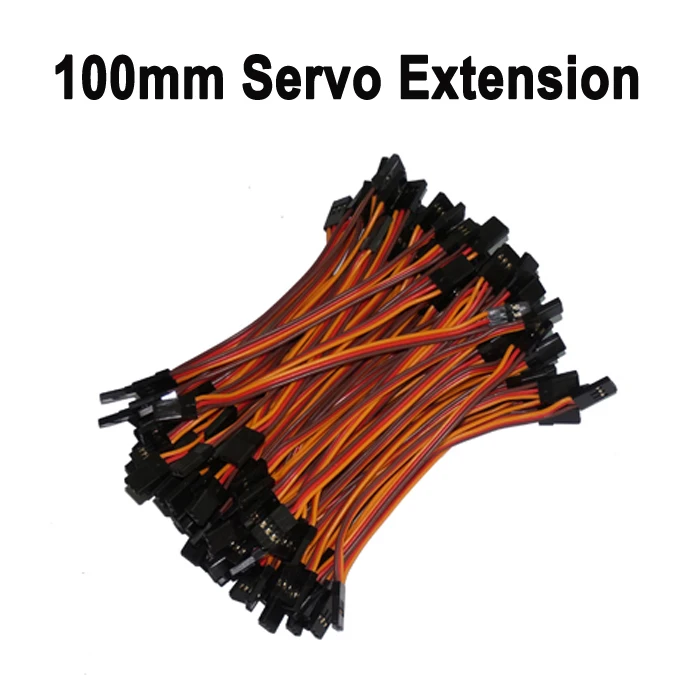 Free shipping 100pcs/lot 100mm servo extension wire JR male to lead