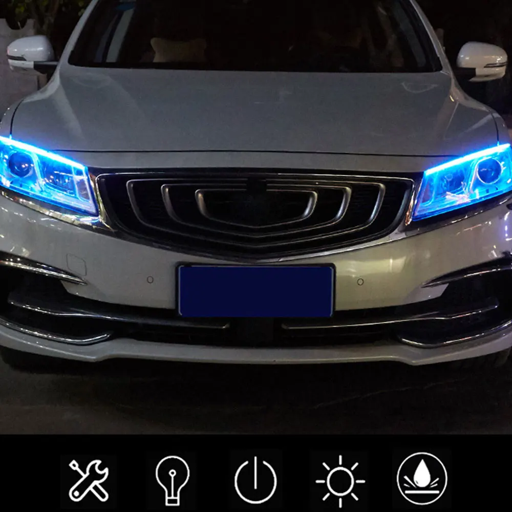 Неоновые автомобильные указатели поворота лента для фар в сборе лампы ДХО