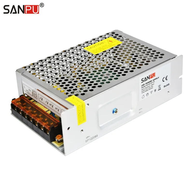 

SANPU SMPS 5V DC 100W Switching Power Supply 20A Constant Voltage Single Output AC/DC Transformer Driver 80W 16A Indoor for LEDs