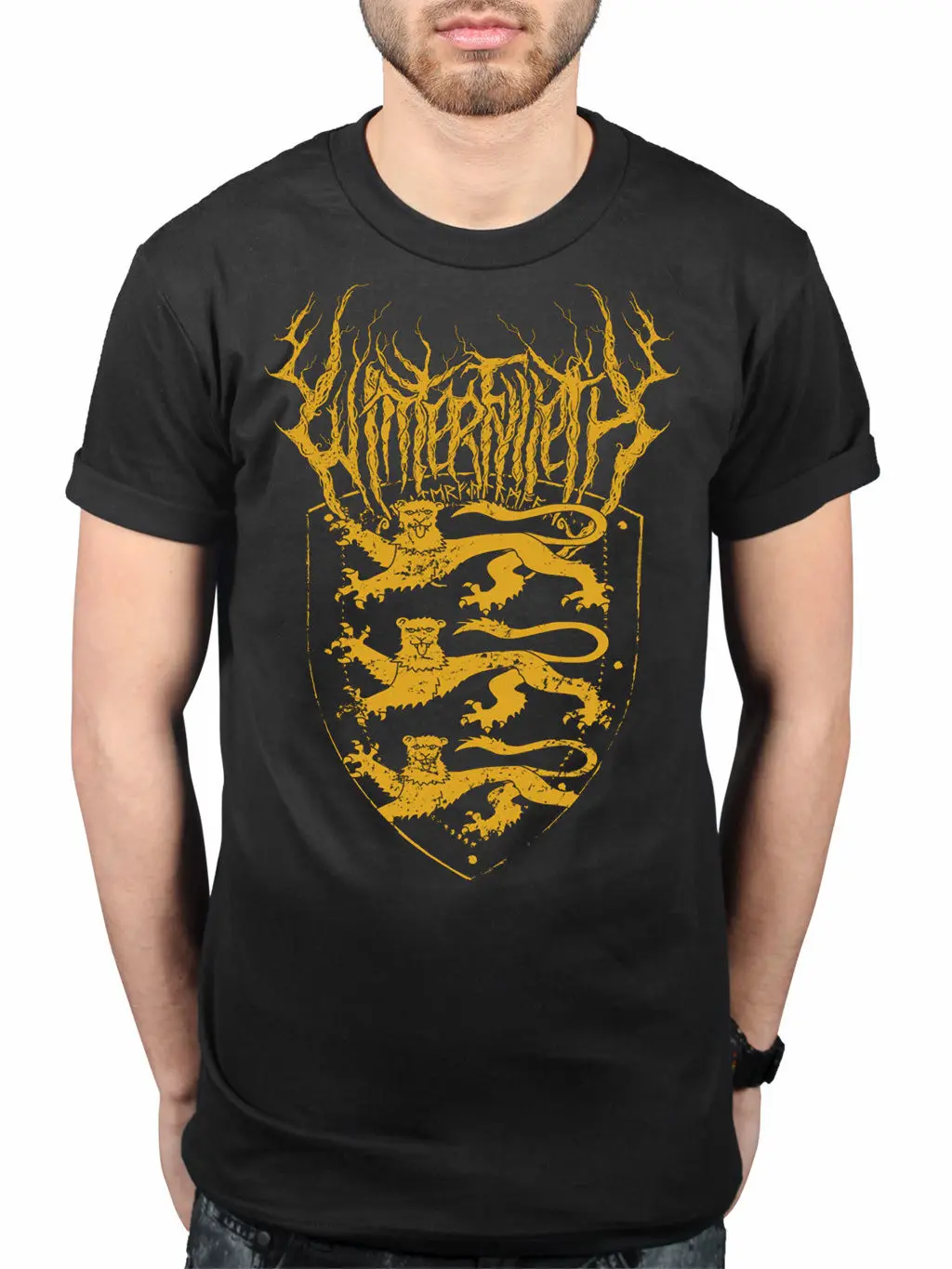 Официальный Winterfylleth три льва футболка английский Black Metal Band Тур Merch | Мужская