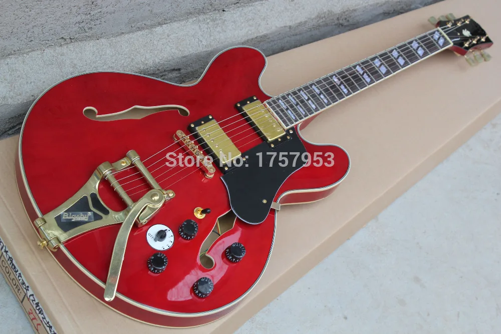 

Free Shipping Factory custom shop 2017 new ES 355 TDSV - Stereo / 1960 / Cherry / jazz electric Guitar 1 14