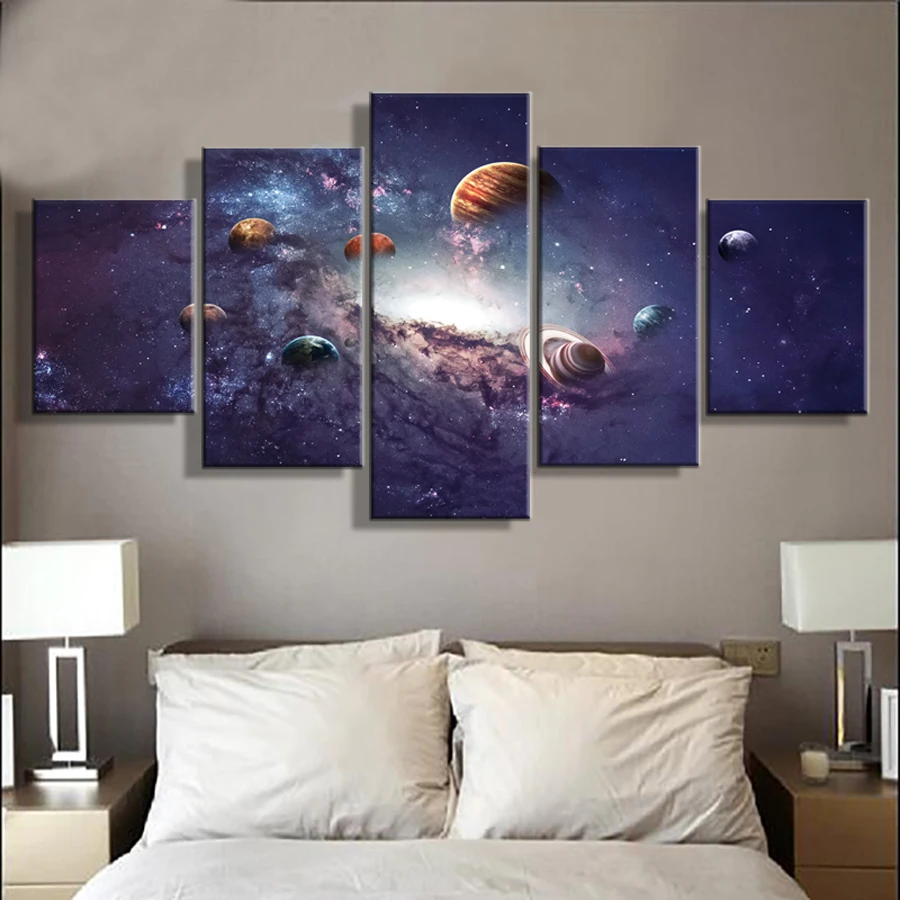 Painting-Modern-Wall-Art-5-Pieces-Poster-Solar-System-Canvas-Printed-Home-Decor-For-Living-Room
