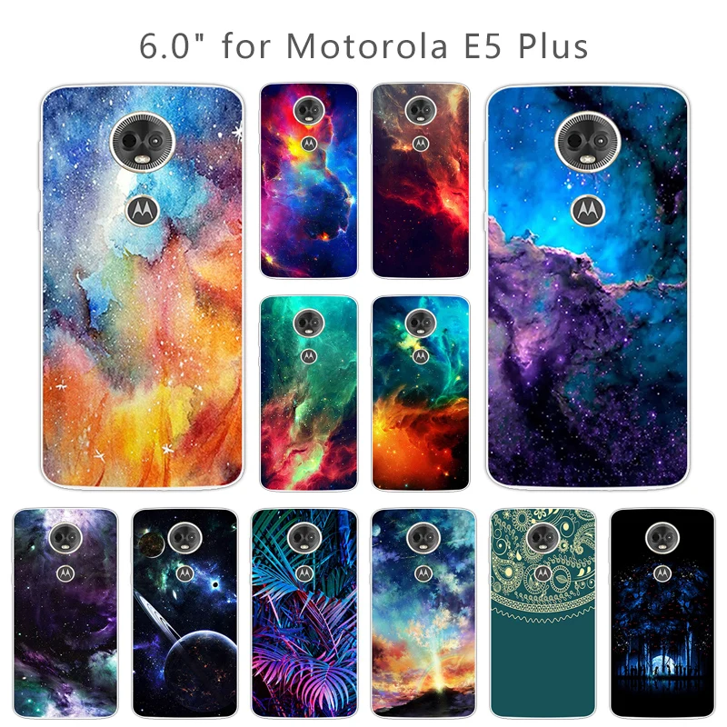 6.0 inch Soft Silicone for Motorola E5 Plus Slim TPU Phone Shell MOTO E5Plus Transparent Gel Ultrathin Nebula Coque |