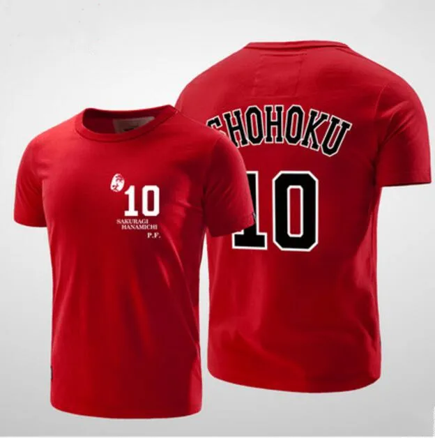 

Slam Dunk Shohoku High School No.10 Hanamichi Sakuragi Cosplay T Shirt Basketball Sportswear Short Sleeve T Shirt