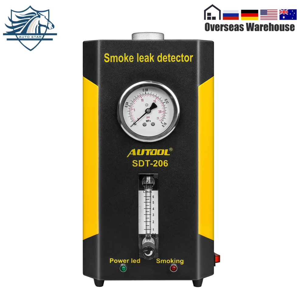 Newly Smoke Detector AUTOOL SDT-206 Leak Detector of Pipe Systems except EVAP for all Vehicle Smoke leakage Diagnostic Tester