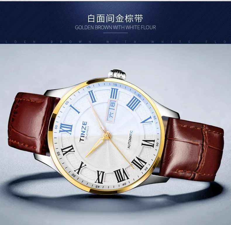 Relogio masculino automatico мужские часы daydate автоматические черные кожаные водонепроницаемые часы MIYOTA uhren herren luxusmarke automatik