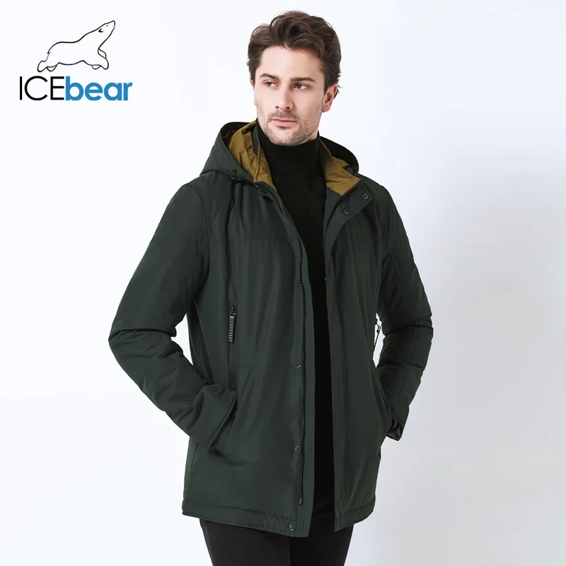 ICEbear 2019 куртка высокого качества Осенняя Новая повседневная мужская с воротником