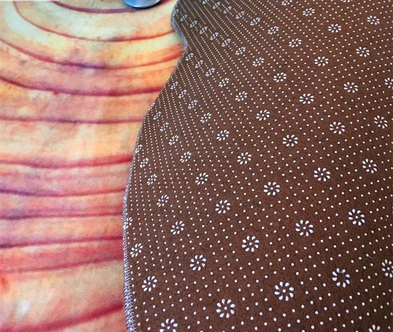 6mm Ultra-thin 80/100/120/160CM Antique Wood Tree Annual Ring Round Carpet For Living Room Bedroom Study Chair Mat Plush Ru