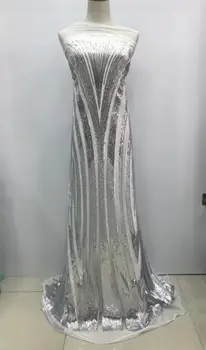 

;uxury french net lace fabric pretty JIANXI.C-112926 sequins net lace fabric for wedding dress