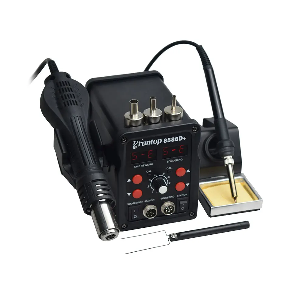 Koop Eruntop 8586D + Dubbele Digitale Display Elektrische Soldeerbouten Heteluchtpistool Beter Smd Rework Station Opgewaardeerd 8586 8786 8786D