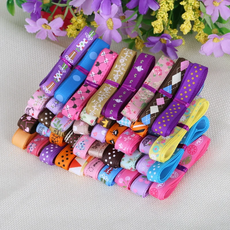 

20 yard Fashion Mixed Size/Style Grosgrain And Satin Ribbon Randomly 10MM 15MM 25MM