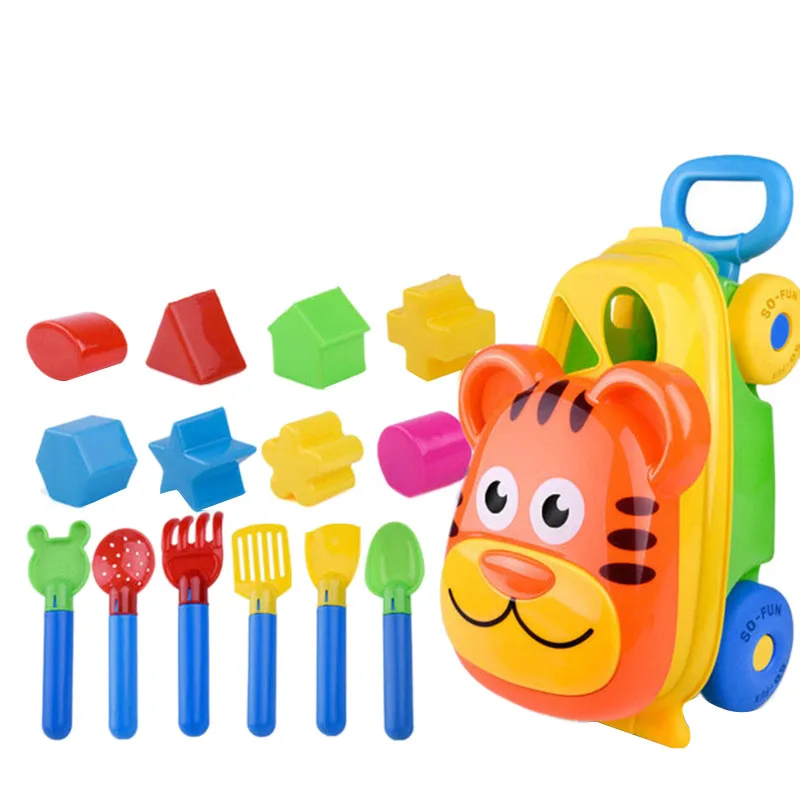 discount  15Pcs Summer Children'S Beach Toys Beach Tool Set Children'S Hand Cart Beach Toy Set Summer Beach T