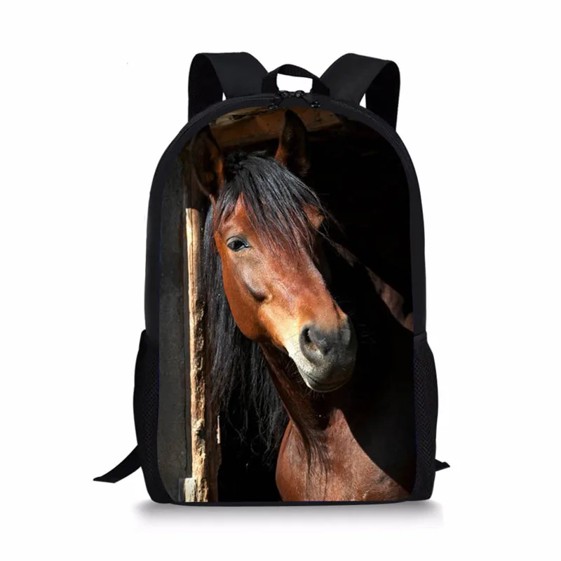 FORUDESIGNS Kids Horse Schoolbags Prints Animal Mochila Book Bag Teenager Boys Girls School Bags Orthopedic Children Bag Pack - Цвет: Z3248C