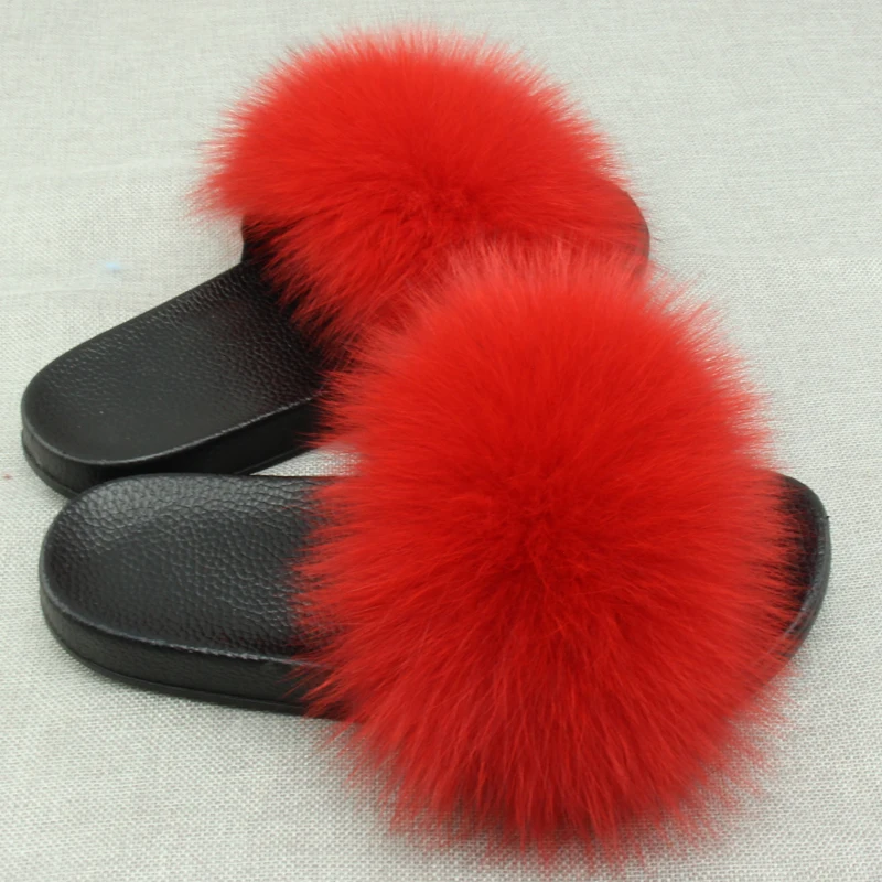 JKP Women's Furry Slippers Ladies Cute Plush Fox Hair Slippers Baby Fur Slippers four seasons Slippers for Women Hot 