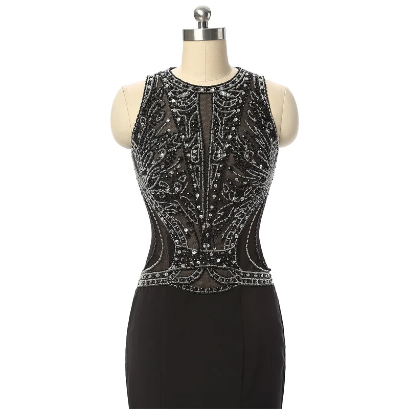 Новое поступление шифоновые черные вечерние платья русалки Vestido de festa вечерние длинные вечерние платья без рукавов