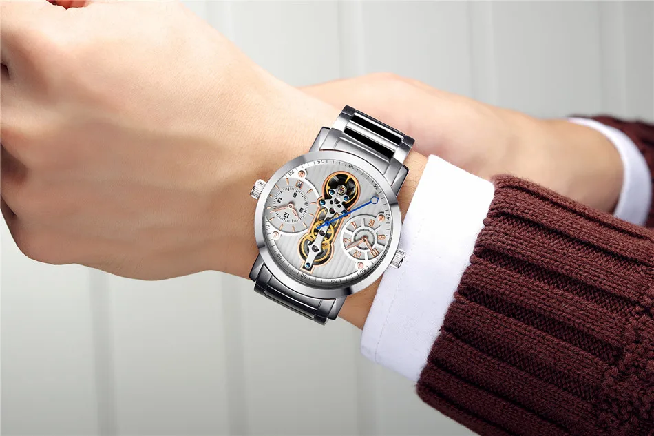 New GUANQIN Creative Men Watch Skeleton Automatic Mechanical Watches Date Luminous Shock Resistant Waterproof Wristwatches Clock (8)