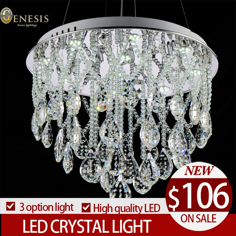 

GLD17028 2015 new arrival round LED crystal ceiling lamp chandelier modern simple design for indoor home dining table lights