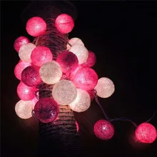 Таиланд Фея огни строки 35 ватные шарики guirlande lumineuse привело Рождество Luces de Navidad Свадебные патио украшения