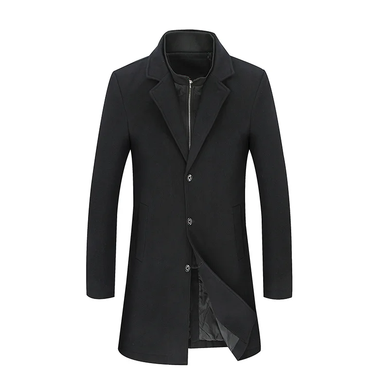 Plus La Lxl2xl3xl4xl5xl Hiver Laine 8xl Hommes Épaisse De Unique Nouveau Flanelle Casual Khaki Manteau Doublure navy black Arrivla Taille Poitrine Mode Blue Amovible gvIY6b7yf
