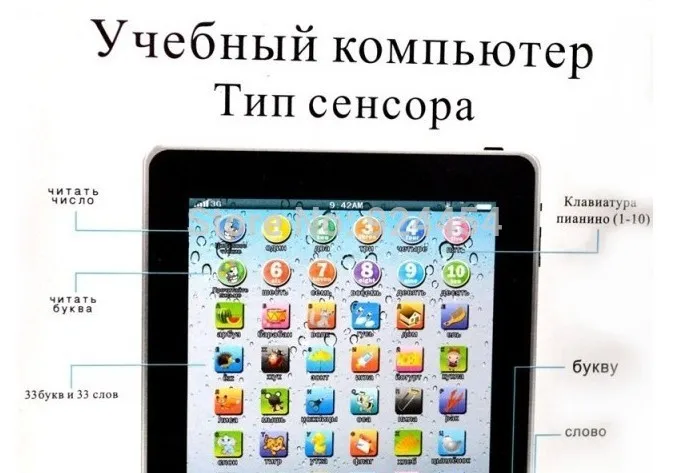 Russian Language Learning Machine Russian Alphabet Baby Tablet Educational Toy For Children Electronic Touch Tablet Computer Toy