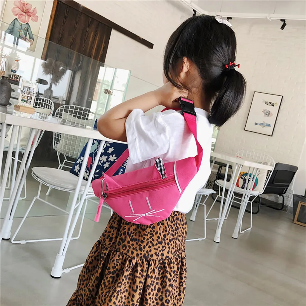 Children Waist Packs Cartoon Cat Ears Chest Bag Kid Boy Girl Money Wallet Waist Bags Kawaii Belt Bag Gift For Child#YJ