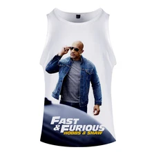 Форсаж представляет Хоббса и шоу Харадзюку американский фильм действий 3D крутой уличная майка Топы без шапочки летний мужской топ