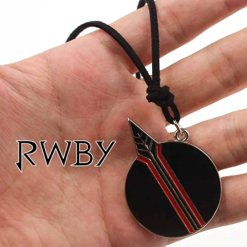 OHCOMICS Anime Fashion RWBY Ruby Rose Metal Necklace Leather Cord Style Necklace Chain Cool