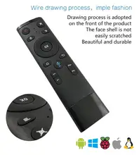 Voice Control Fly Air Mouse for Gyro Sensing Game 2.4GHz Wireless Microphone Remote Control for Smart TV Android Box PC r20 original rii mini i7 2 4g wireless fly air mouse remote control motion sensing built in 6 axis for android tv box smart pc
