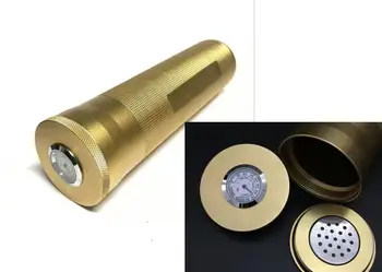 

Hygrometer Moisturizing pot humidor cigar case metal Travel Carry Case black Portable Aluminium Alloy metal Cigar Tube holder