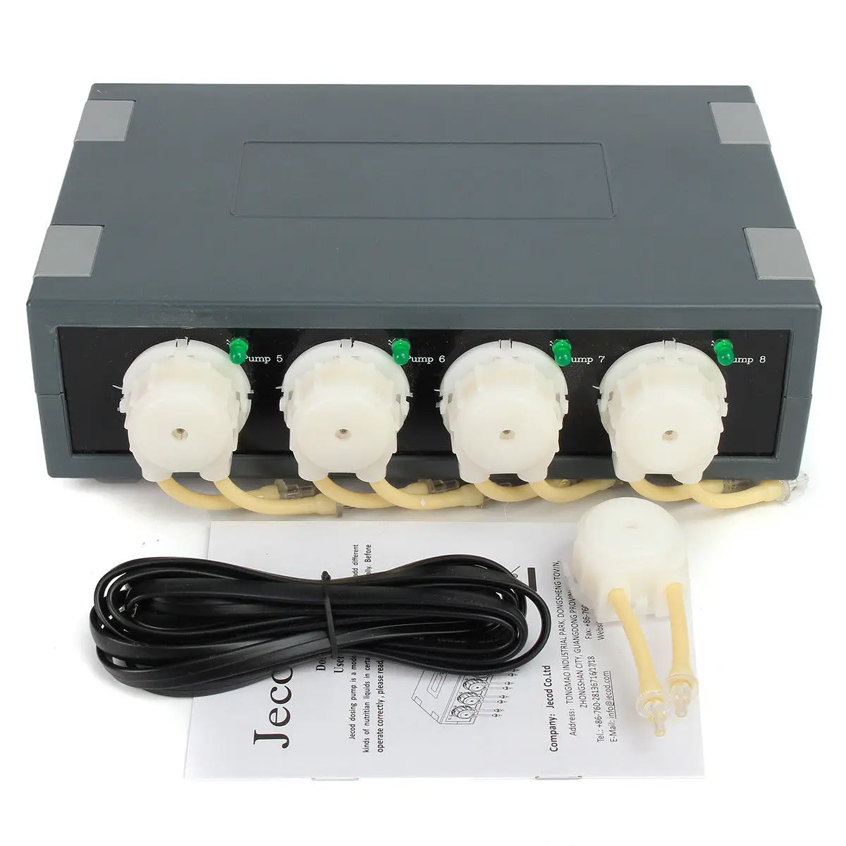 

12V JEBAO JECOD DP-4S Slave Dosing Pump 4 Head Peristalsis Doser Pump for Marine Aquarium Coral Reef Fish Tank Automatic Feeder