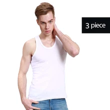 3 шт./партия, мужская хлопковая майка, тонкая одежда, мужская рубашка без рукавов с круглым вырезом, Повседневная Трико-мышечная Верхняя Нижняя рубашка