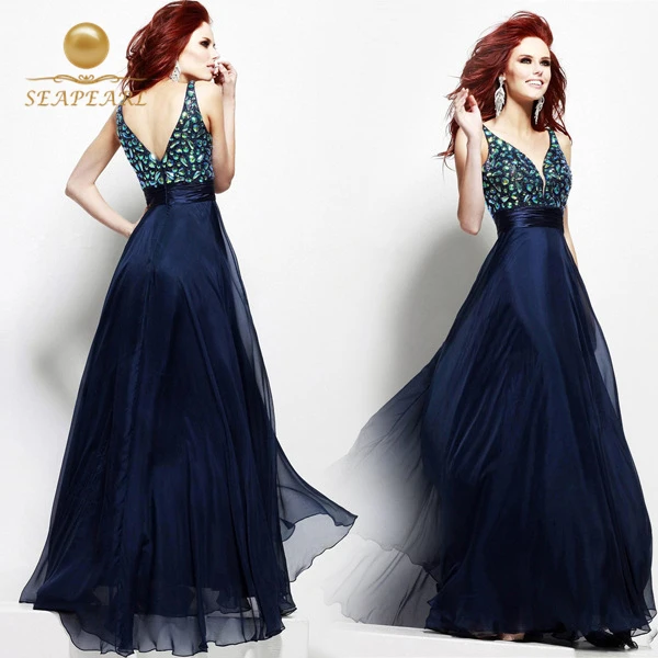 Royal Blue Peacock Prom Dress