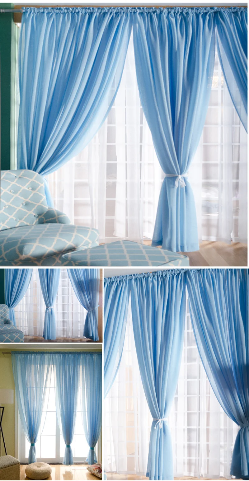 Европейский и американский стиль, занавески для гостиной, спальни, одноцветные, стильные, простота, отвесный тюль, занавески T& 276#40