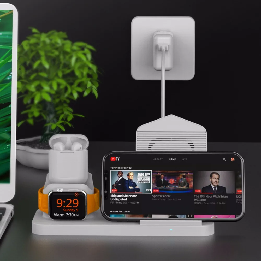 3 в 1 зарядная док-станция держатель для iPhone X i8 Airpad Apple Watch Беспроводная зарядная док-станция силиконовая подставка для всех Qi телефонов