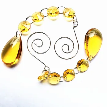 

Beautiful Crystal Beads Strands With Glass Oval Water Drops For Out Door Christmas Tree Decoration/ Cake Topper Supply Hanging