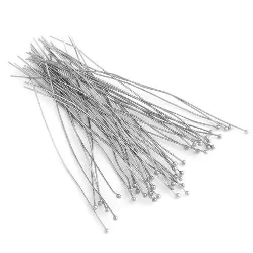 200 Finding Silver Tone Piercing Head Pins Needles 70mmin Pins