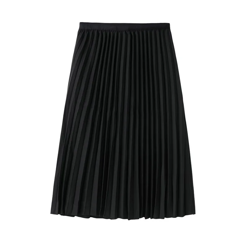 Модная женская Повседневная Эластичная однотонная плиссированная юбка с высокой талией, акционные женские вечерние юбки черного и розового цветов - Цвет: dq00235