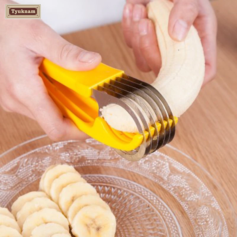 Stainless Steel Banana Slicer Cutter Chopper Fruit Salad Cucumber Kitchen Tool Vegetable Peeler | Дом и сад
