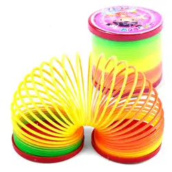 Магия Пластик Slinky Радуга Красочная Весна детей Забавный, классический игрушечный Круг круглая Катушка подарок на день рождения эластичное