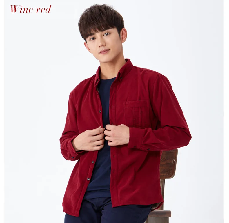 corduroy wine shirt wine red 02
