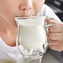 Новинка Посуда для напитков Стекло молока коров Чашки 240 мл двойной Термостойкие Стекло напиток Чашки воды/чай Кружка